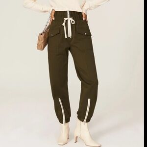 Marissa Webb Olive Green Drawstring Pants - 8